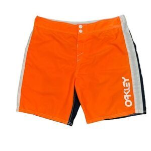 Oakley Men's Board Shorts Orange Navy White Size 36